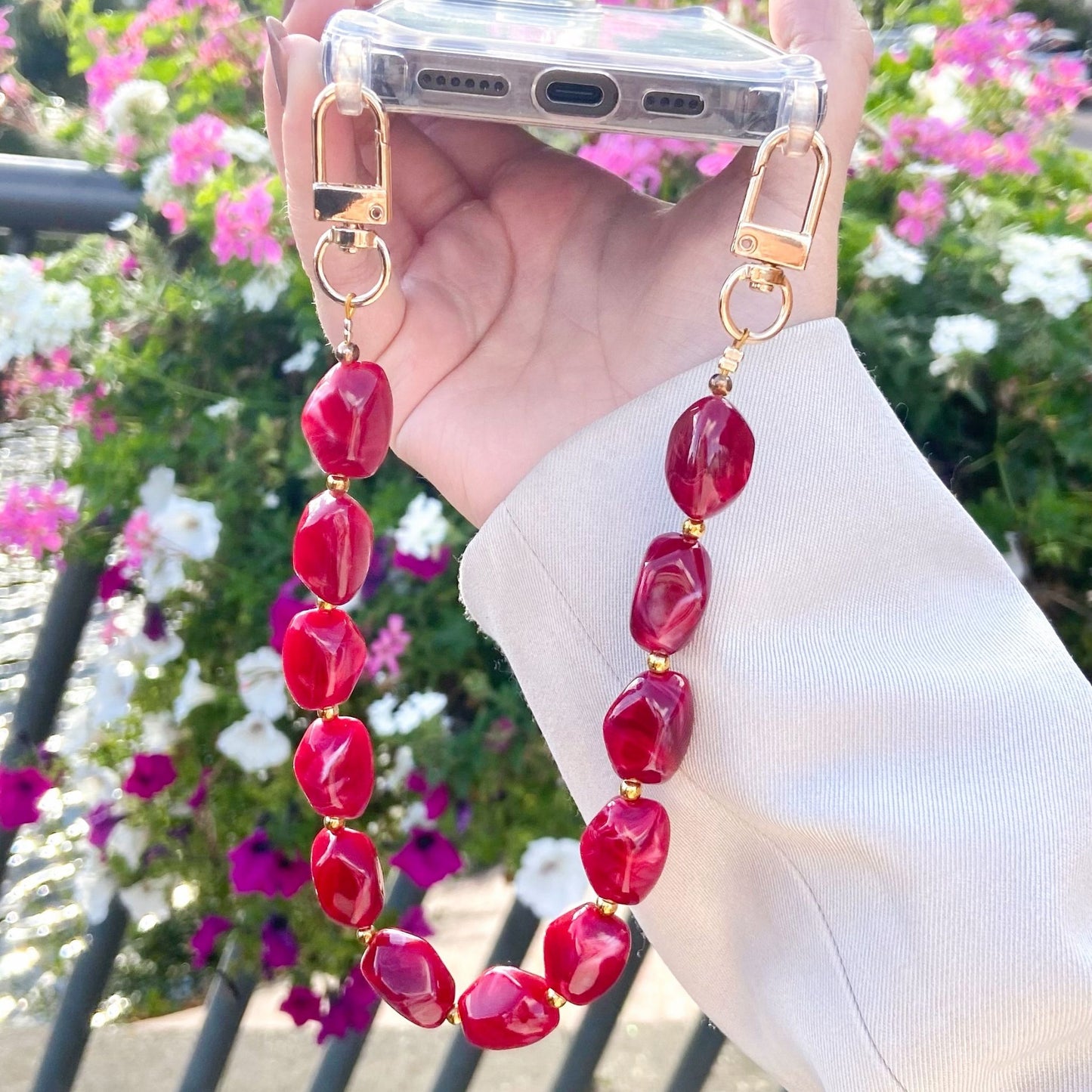 Burgundy Pearl Phone Cord