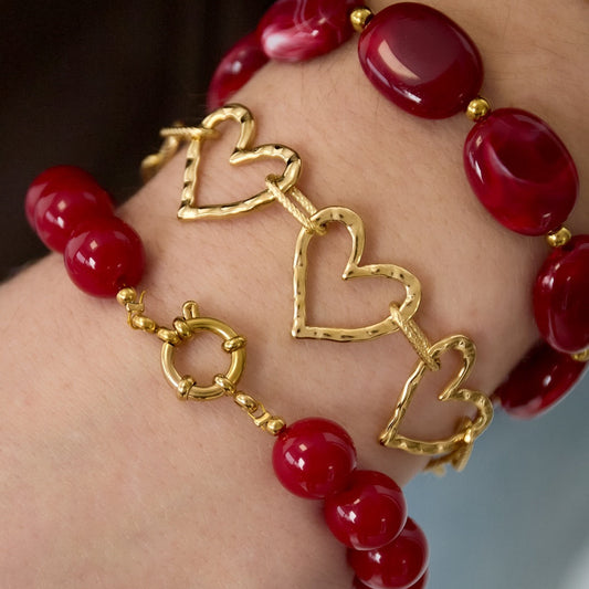 Heart Chain Armband Goud