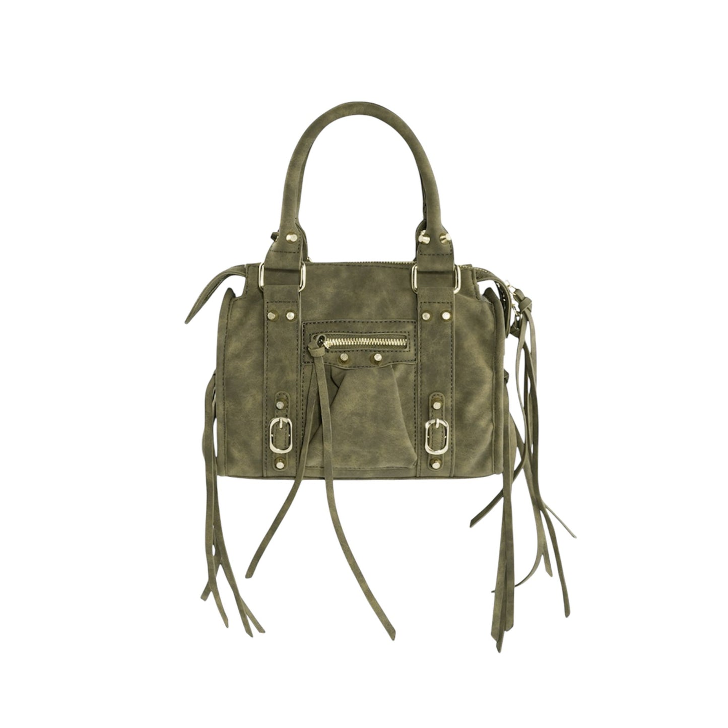 Army green crossbody fringe bag – My Favez