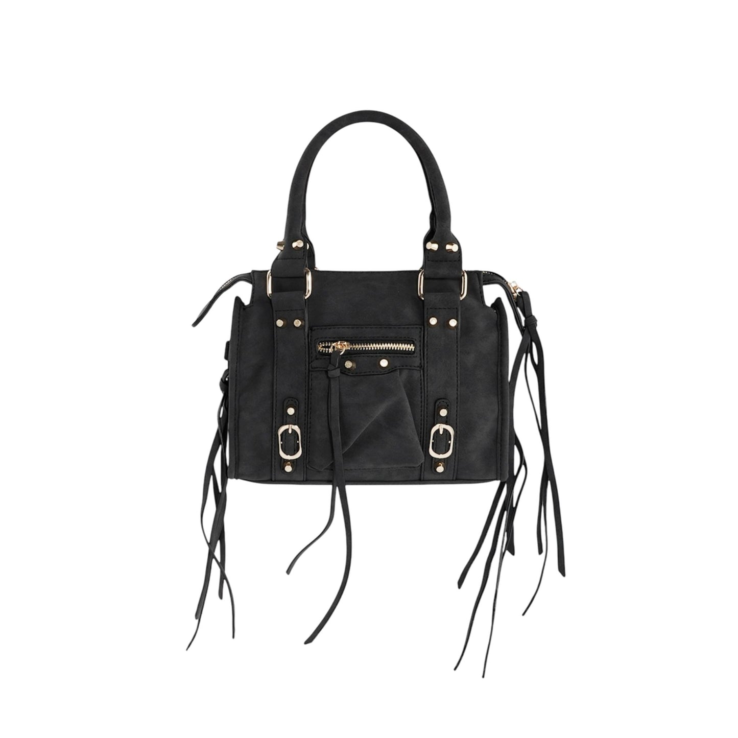 Zwarte crossbody fringe bag – My Favez