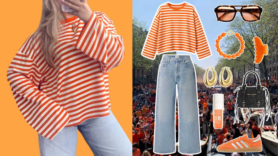 oranje gestreepte longsleeve 