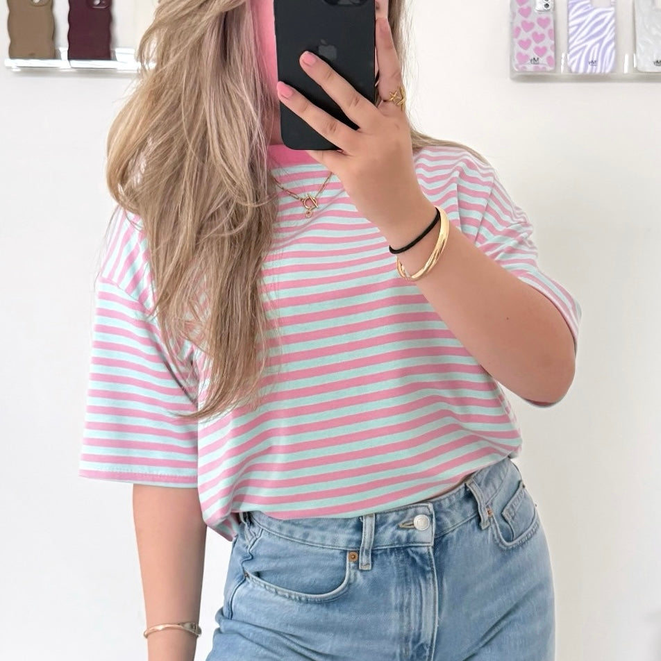 mint groen t-shirt oversized dames