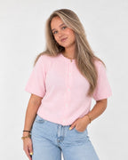 Roze cardigan met knopen