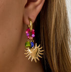 Sun Heart Beads Oorbellen