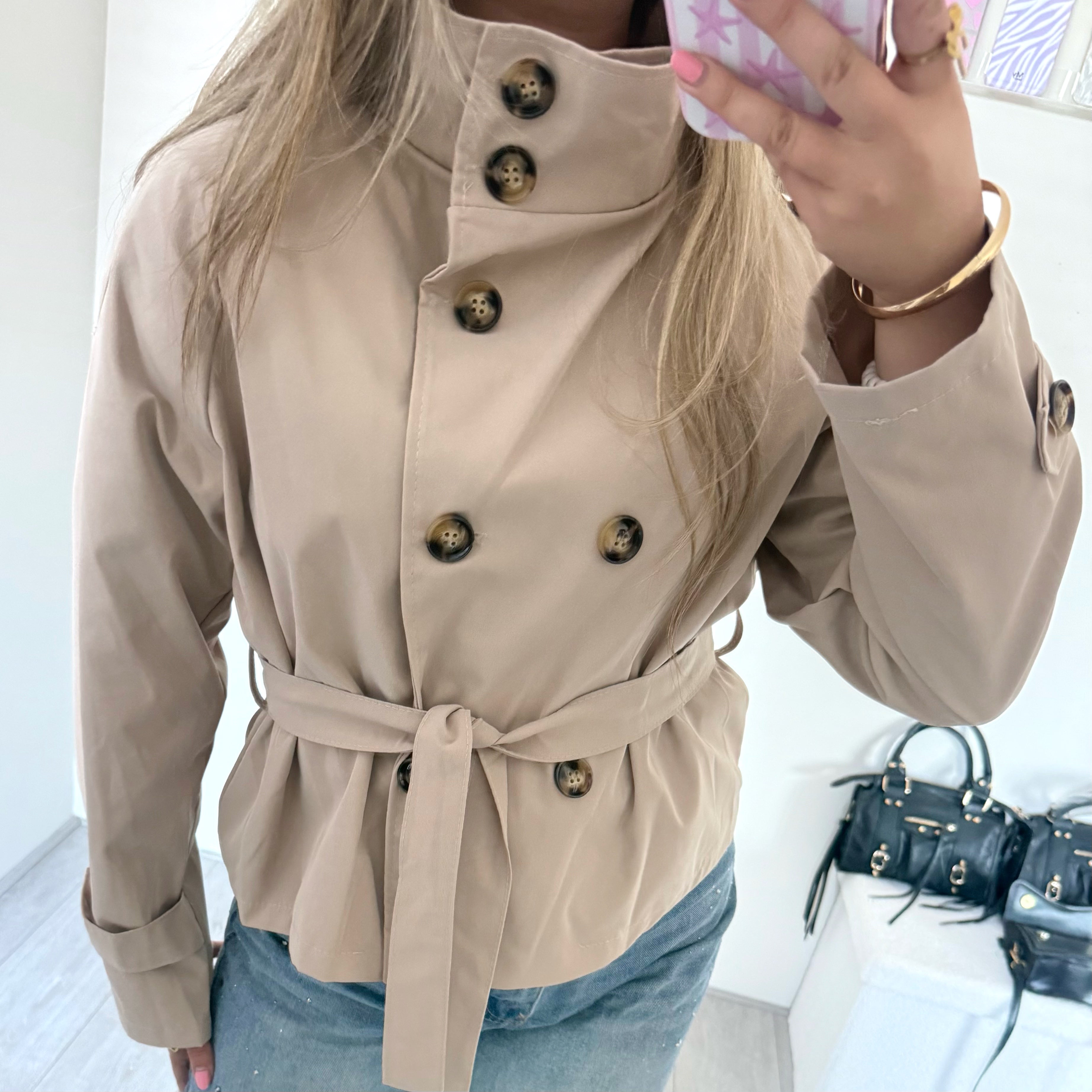 Trenchcoat beige met riem