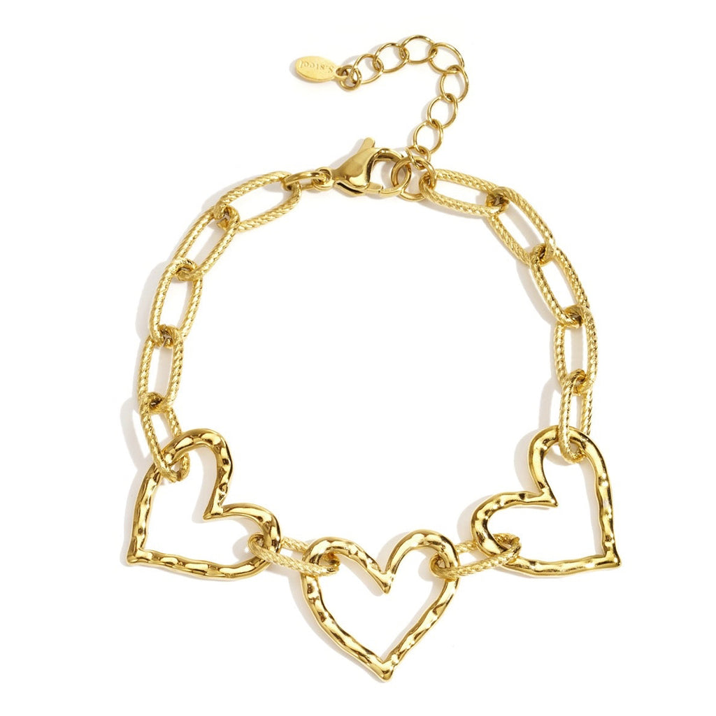 Heart Chain Armband Goud