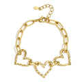 Heart Chain Armband Goud