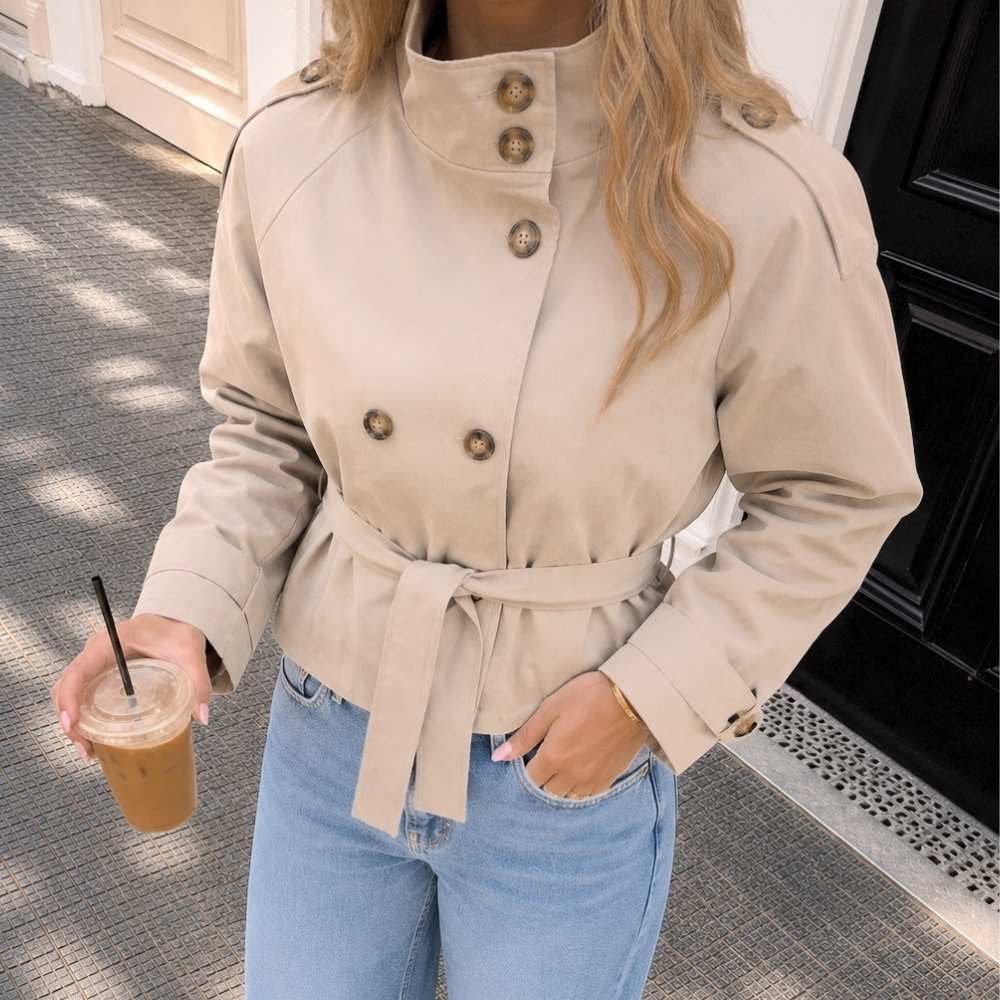 Trenchcoat beige met riem