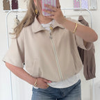 beige vestje met rits one size