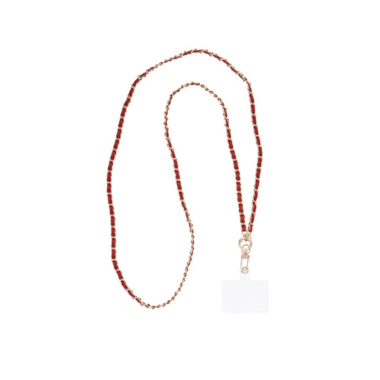 Burgundy crossbody phone cord met chain details – Burgundy Chain Crossbody Phone Cord van My Favez