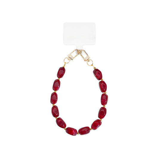 Burgundy phone cord met pareltjes – Burgundy Pearl Phone Cord van My Favez