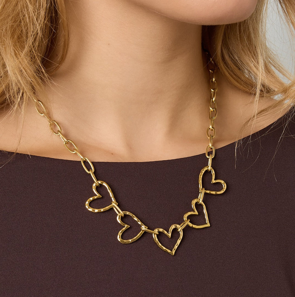 Heart Chain Ketting Goud