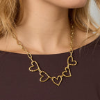 Heart Chain Ketting Goud