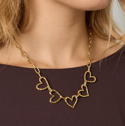 Heart Chain Ketting Goud