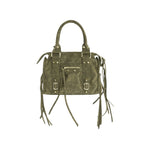 Army green crossbody fringe bag – My Favez