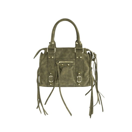 Army green crossbody fringe bag – My Favez