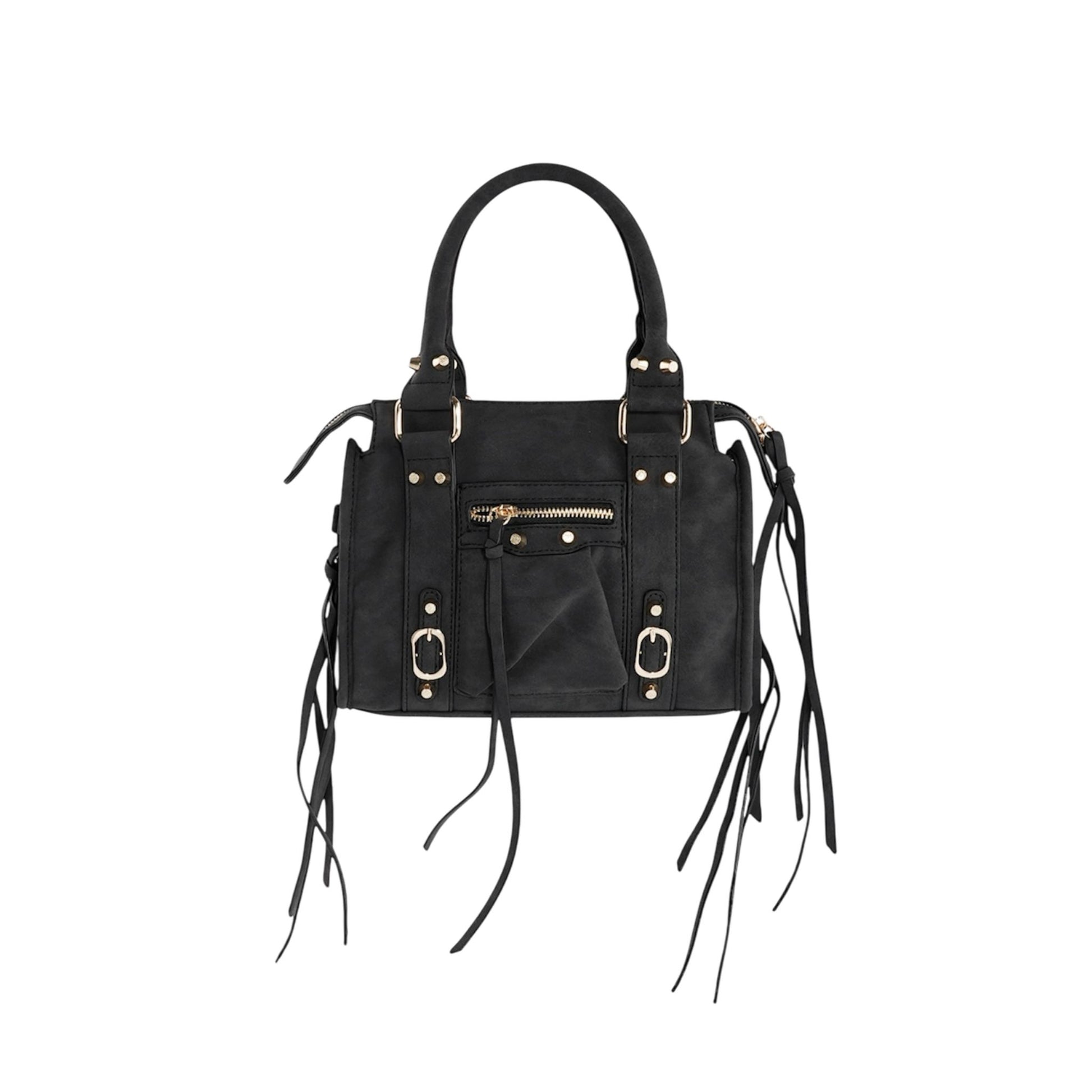 Zwarte crossbody fringe bag – My Favez
