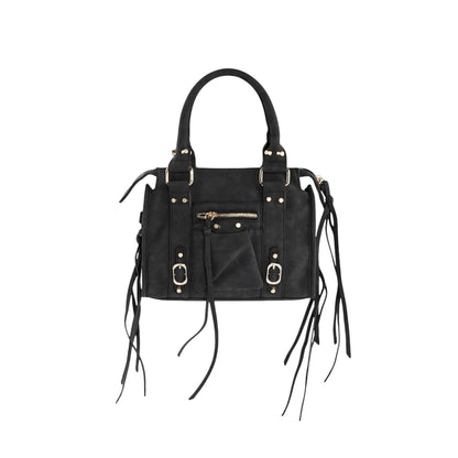 Zwarte crossbody fringe bag – My Favez