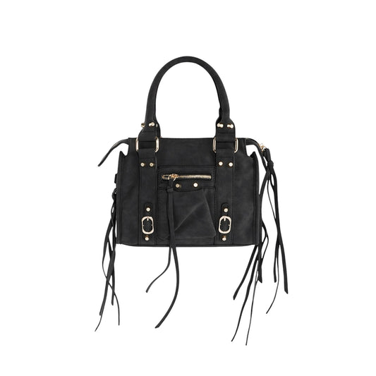 Zwarte crossbody fringe bag – My Favez