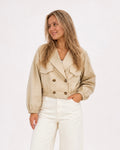 Cropped trench coat dames beige PRE ORDER 7 AUGUSTUS