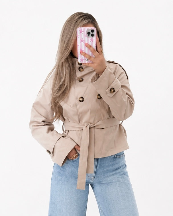 Trenchcoat beige met riem
