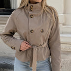 Trenchcoat taupe met riem