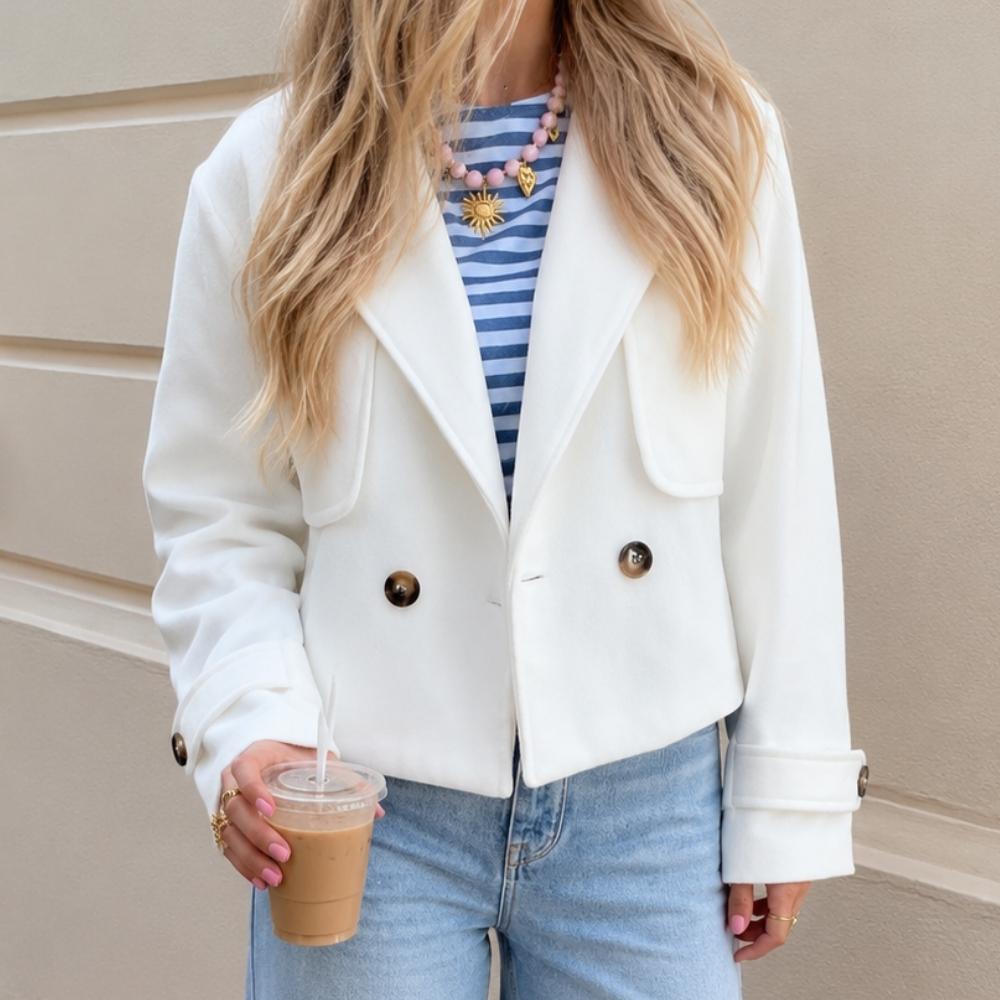 Cropped trench coat dames wit