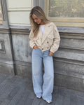 Korte trenchcoat beige