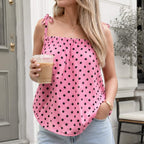 Roze polka dot top dames