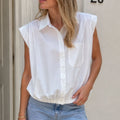 Witte blouse met elastische taille
