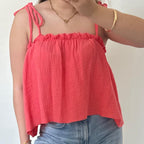 Koraal zomer top dames