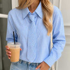blauwe strass blouse 