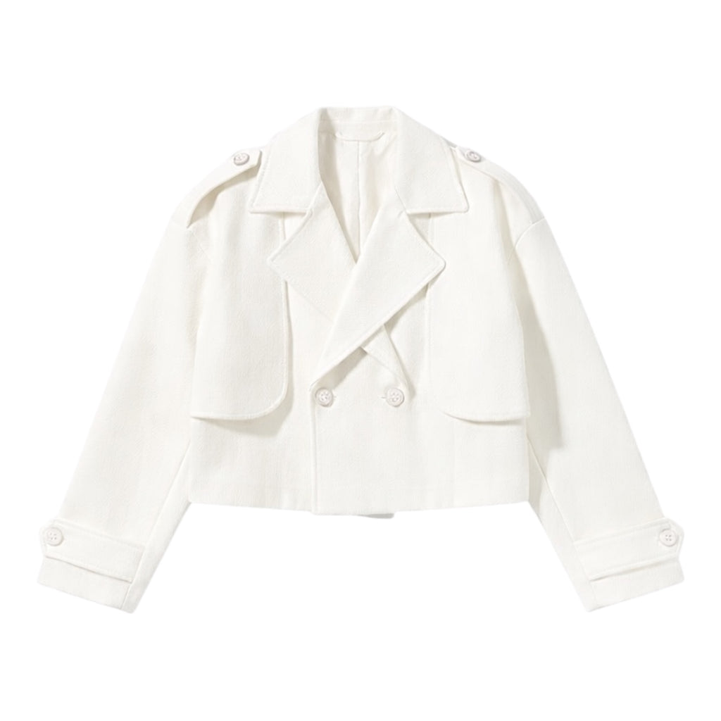 cropped trench coat wit 
