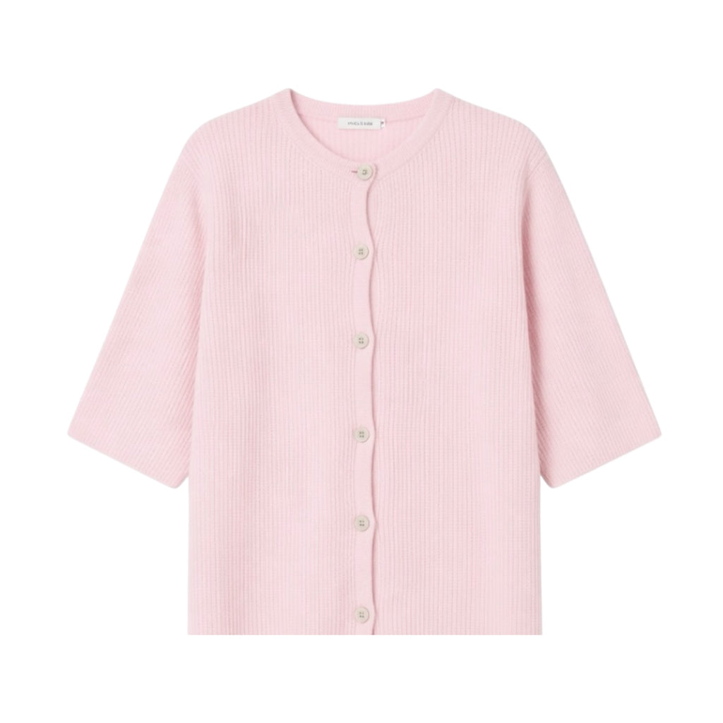 Roze cardigan met knopen