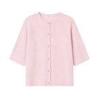 Roze cardigan met knopen
