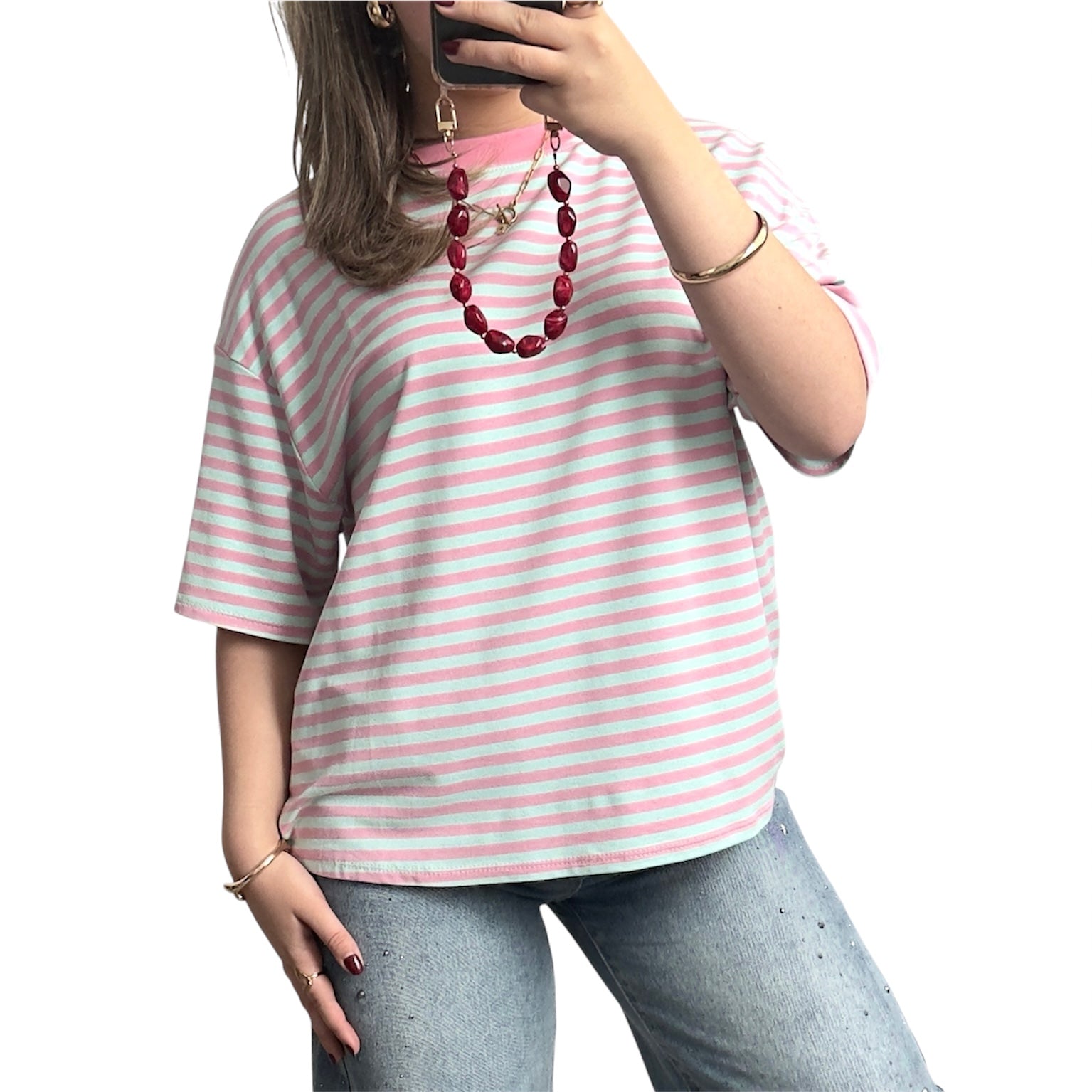 mint groen t-shirt oversized dames