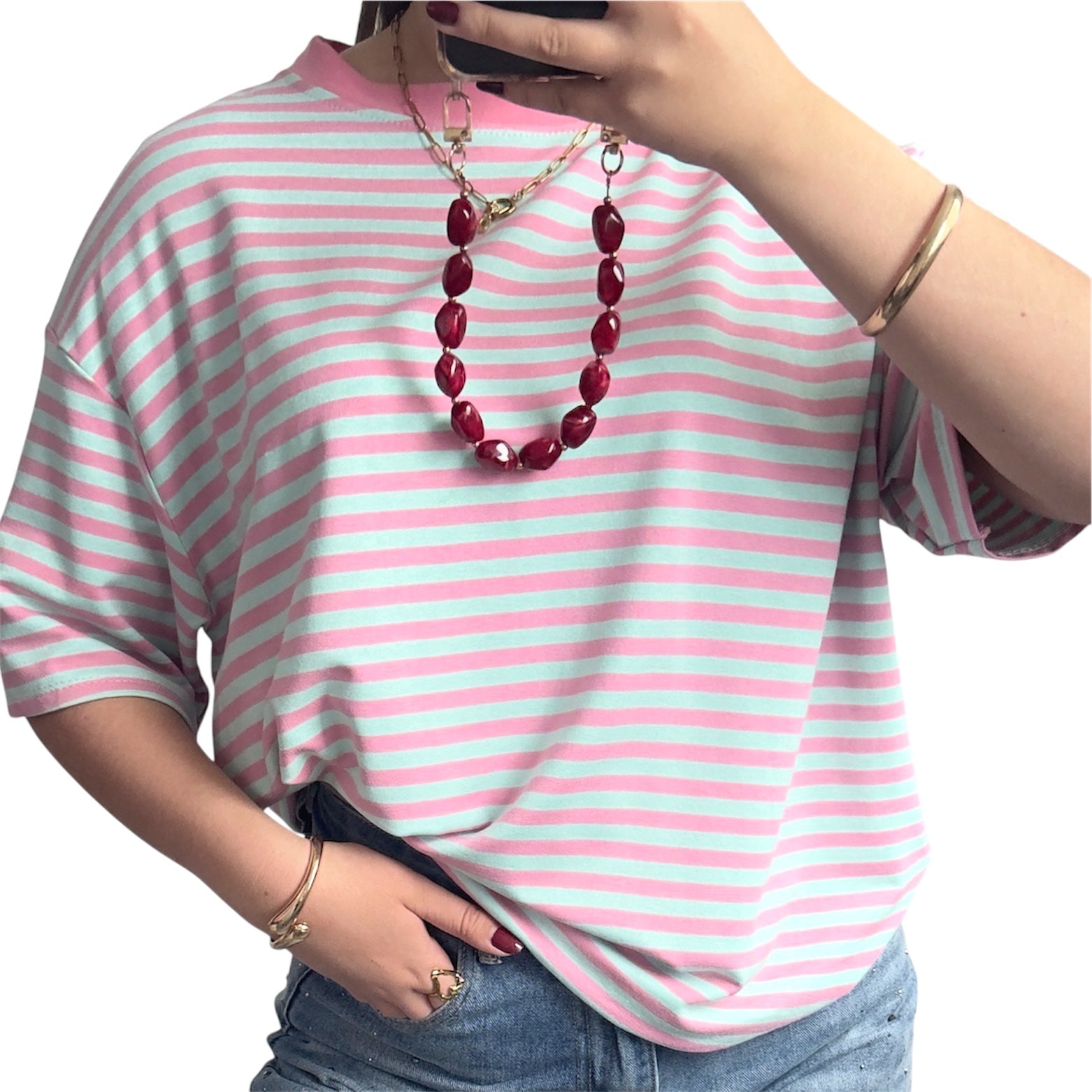 mint groen t-shirt oversized dames