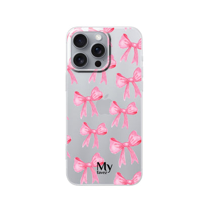 Transparant telefoonhoesje met roze strikjes – Pink Bows Case van My Favez