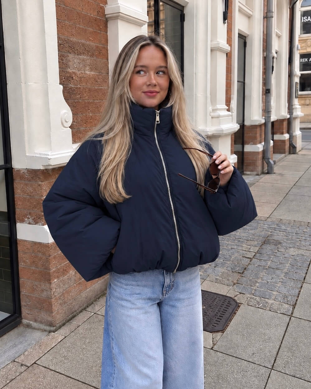 Puffer jas dames donkerbruin
