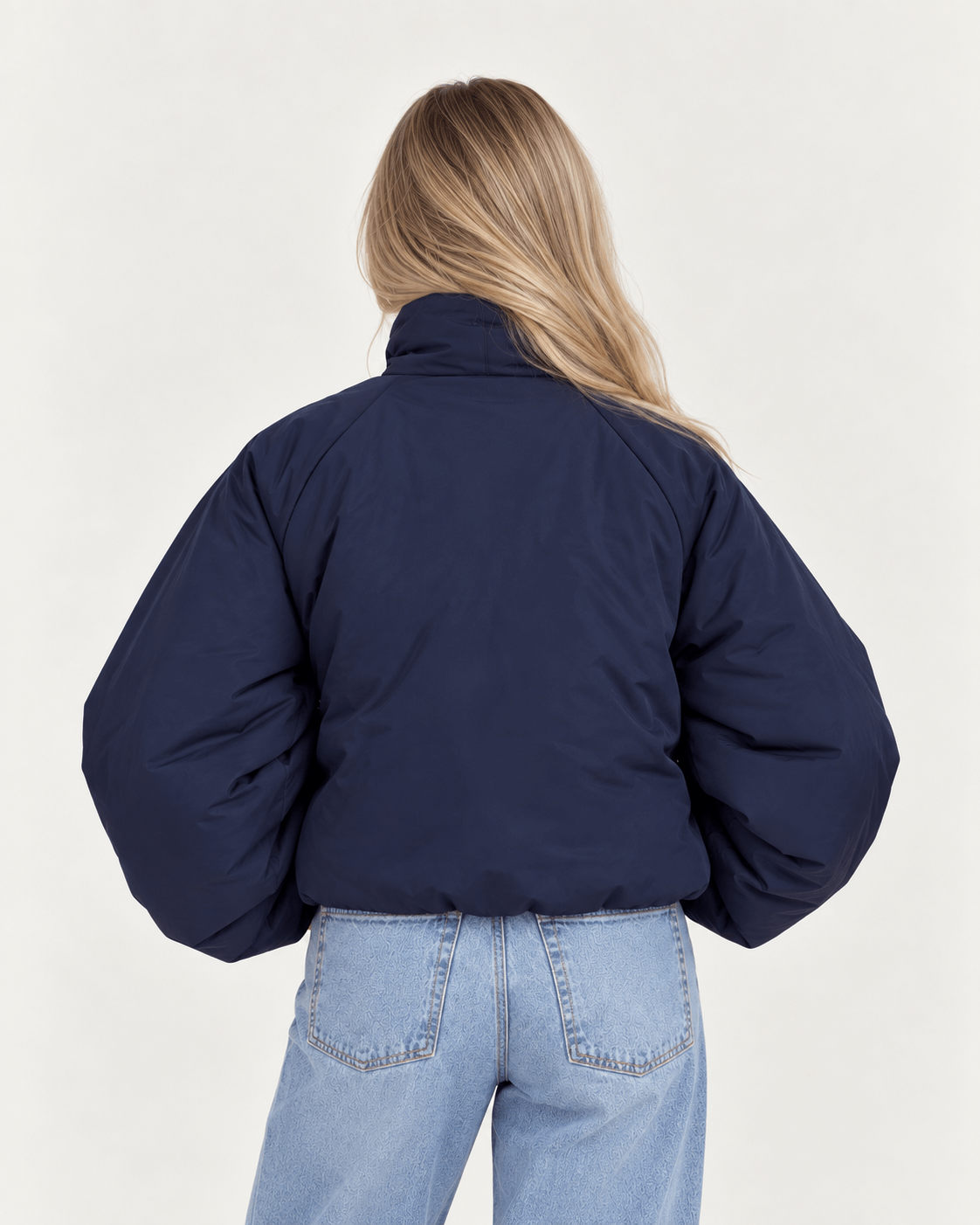 puffer jas donkerblauw