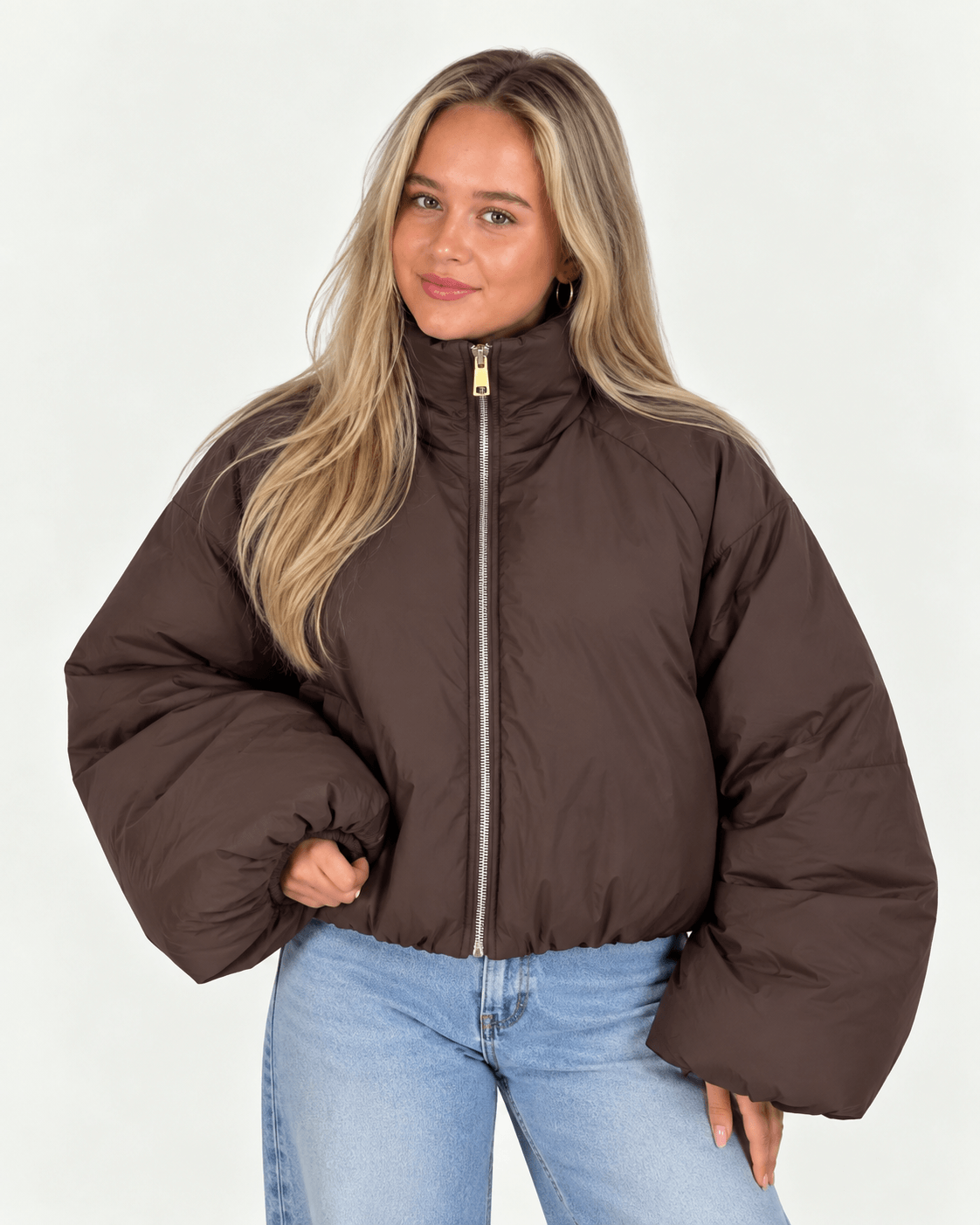 puffer jas bruin