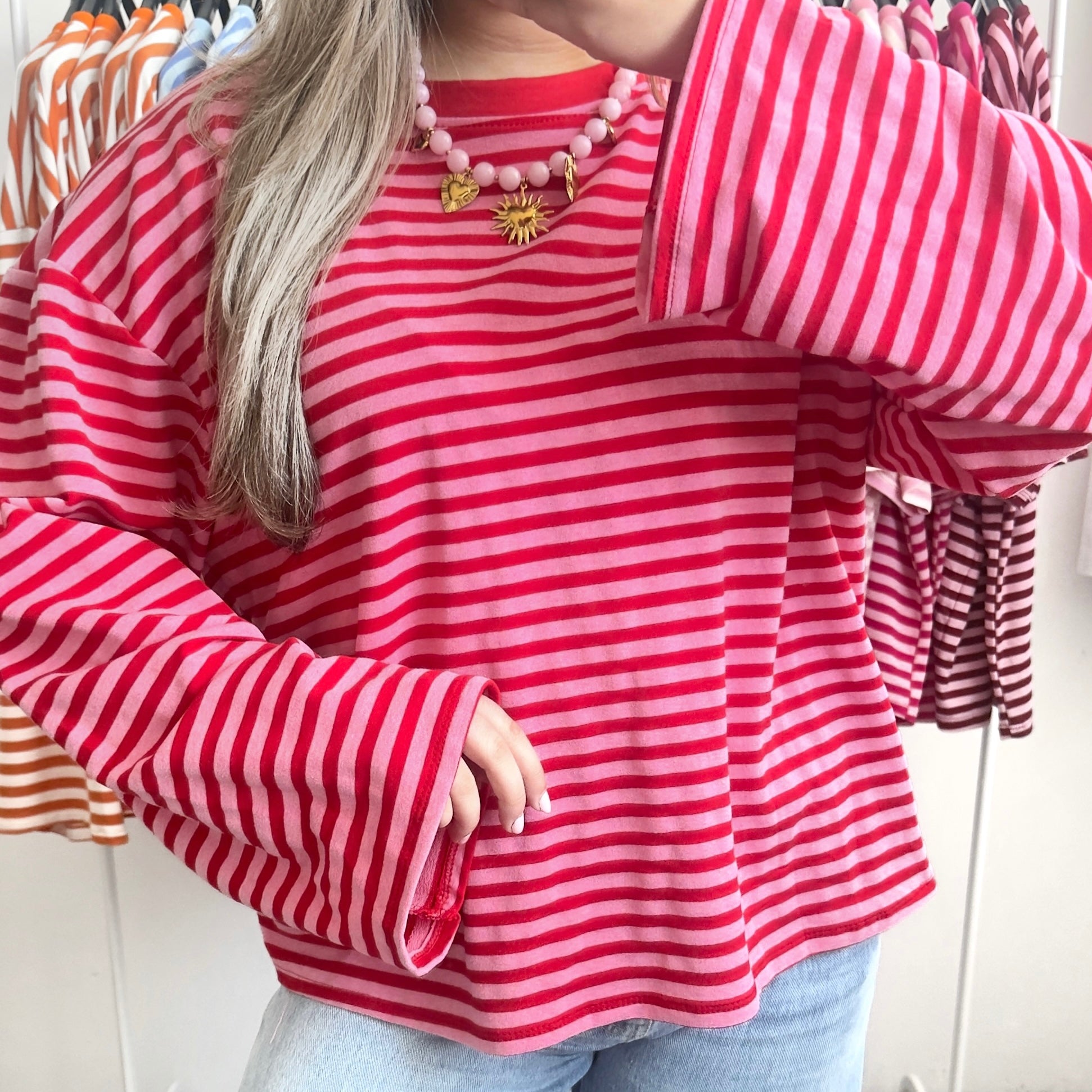 Stripe Longsleeve Pink/Red