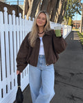 Suède jas dames donkerbruin oversized