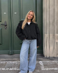 Suède jas dames zwart oversized