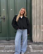 Suède jas dames zwart oversized