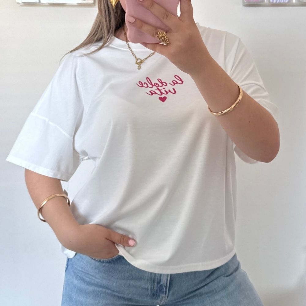 Wit dolce vita t-shirt dames