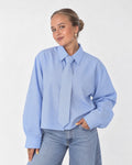 blauwe strass blouse dames