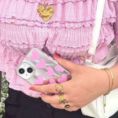 Pink Heart Mirror Case