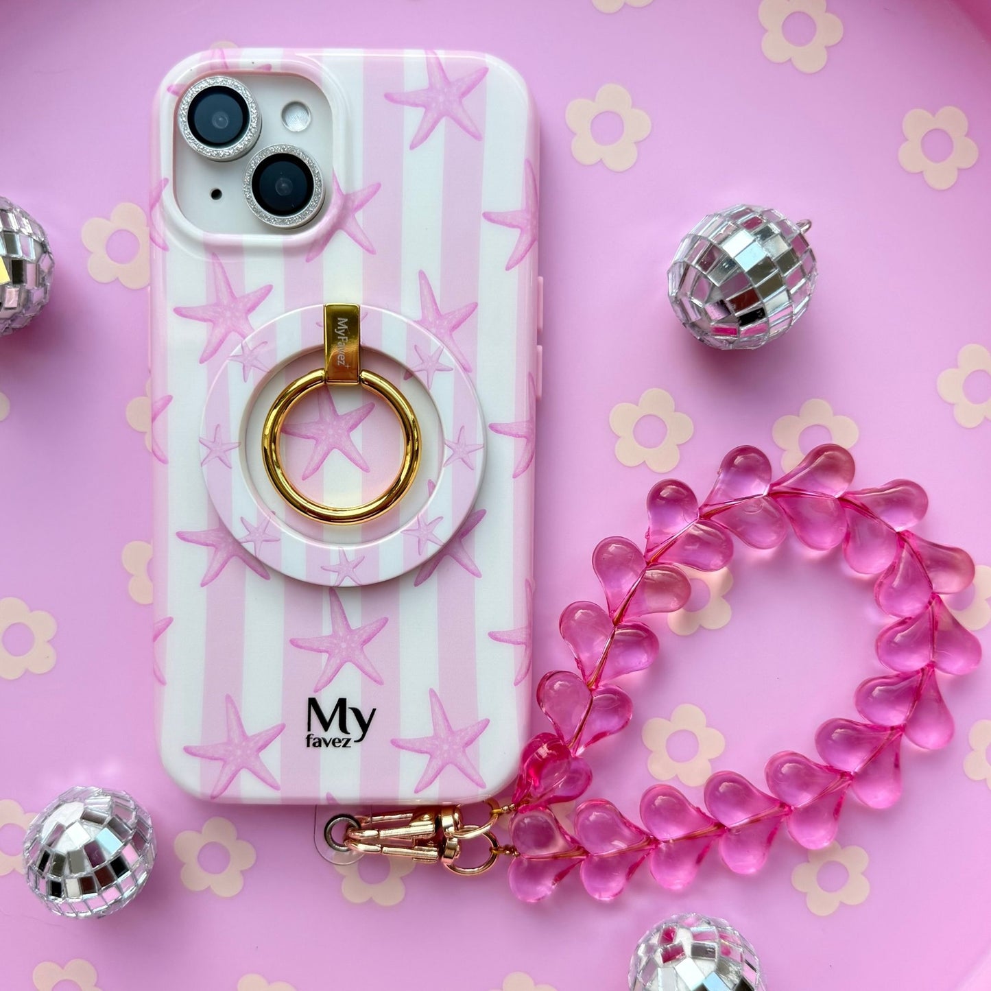 Pink Paradise MagSafe Set – Hoesje + Matching Ringholder