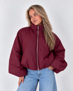 puffer jas bordeaux dames